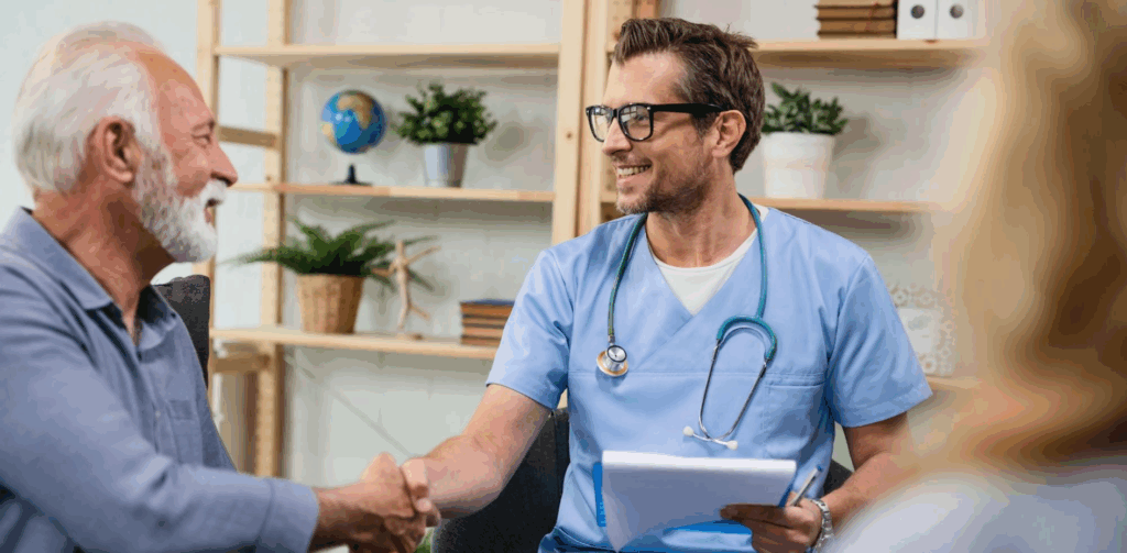 Patient sharing their positive experience with TMS therapy treatment